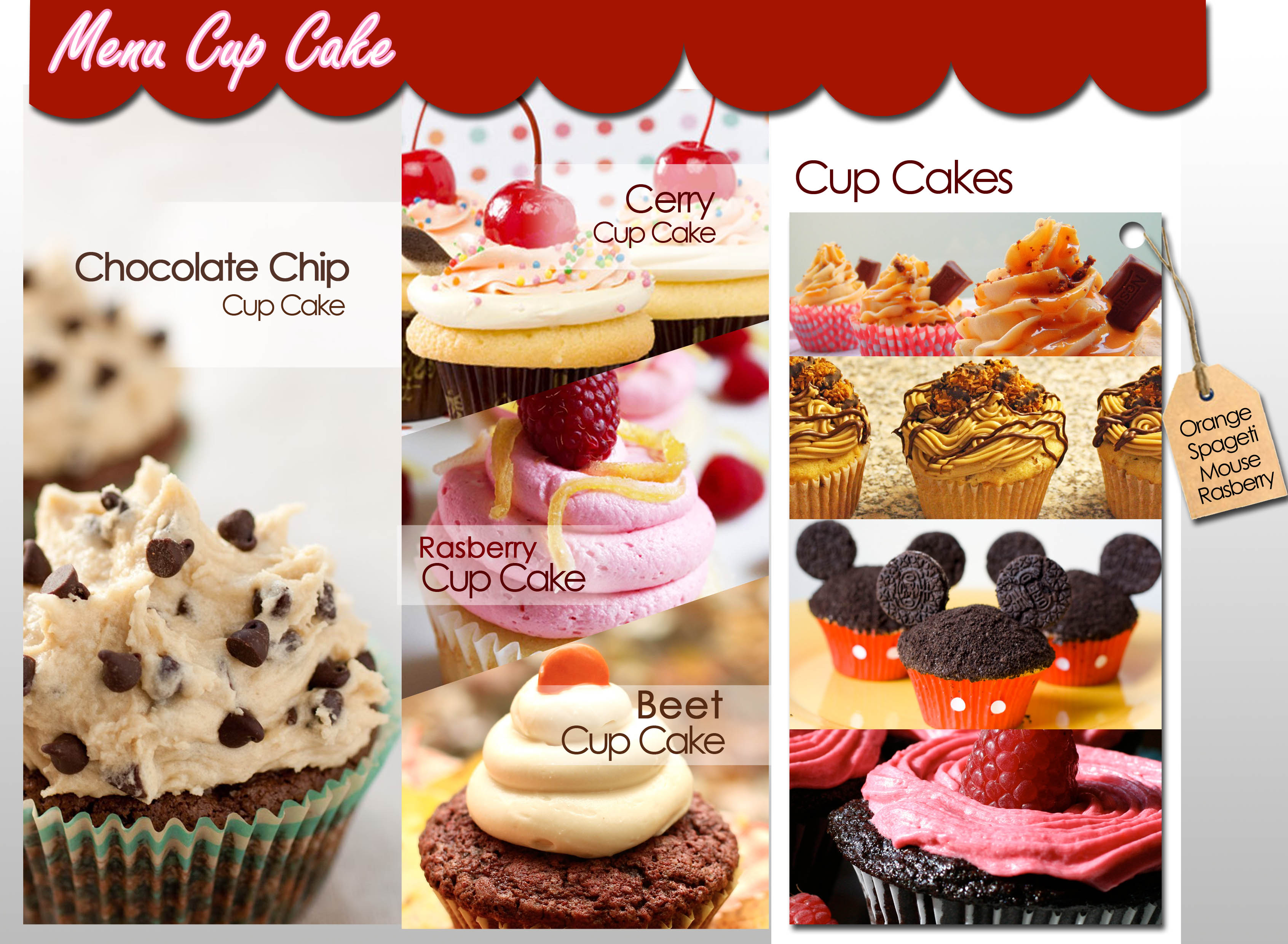 brosur promosi desain contoh Cakes Menu  Cup Magang Desain Nanda